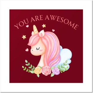 Unicorn you are awesome Posters and Art